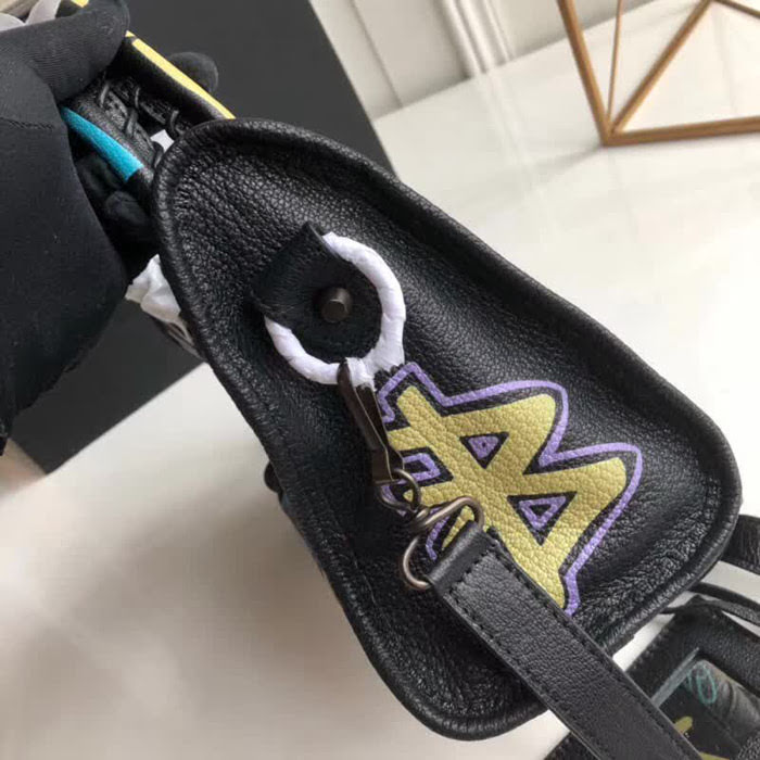 BALENCIAG巴黎世家 義大利進口頂級山羊皮 小金釘 深灰色 手提肩背斜挎包  BL1607